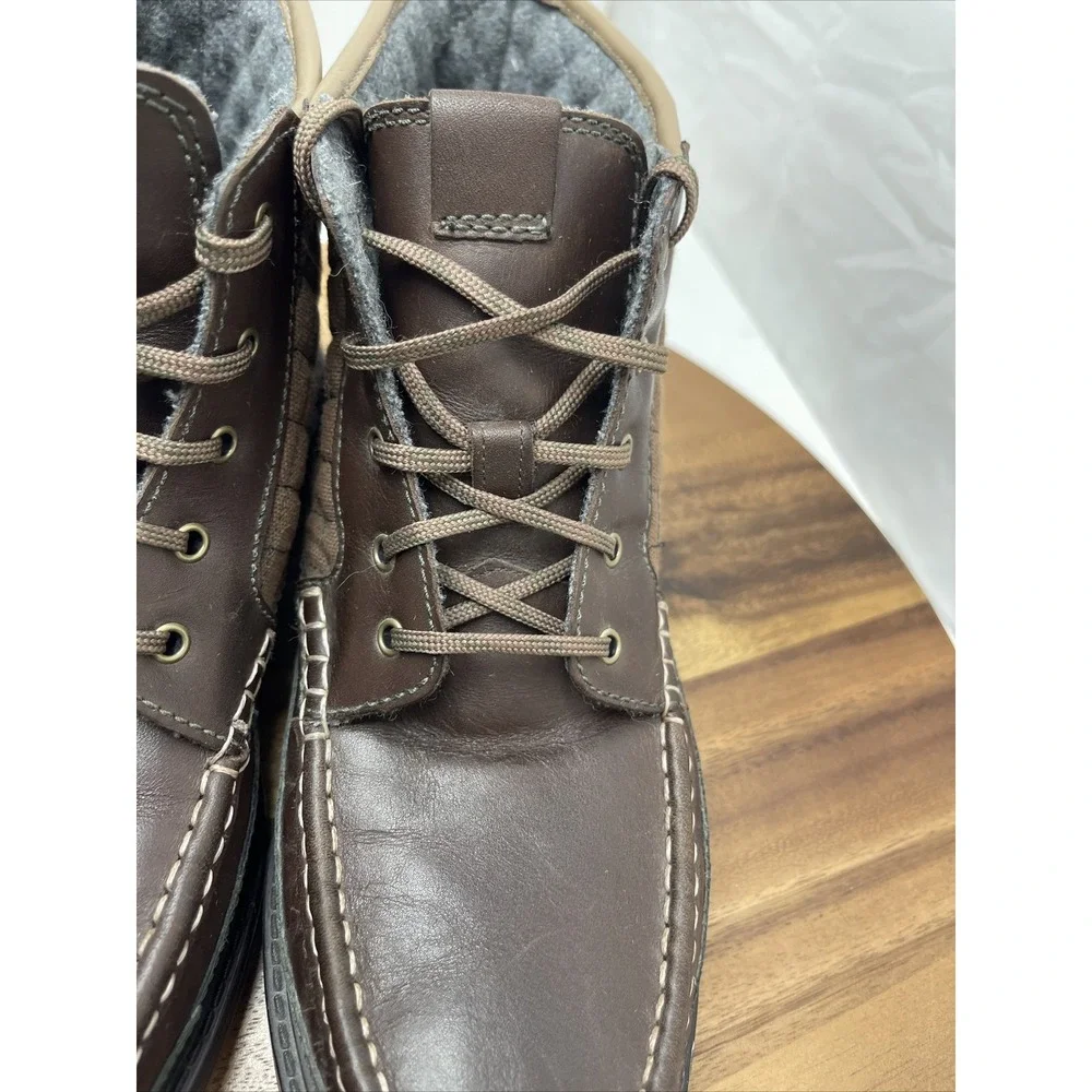 Cole‎ Haan Boots 8.5 M C20210 Pinch Brown Leather Lace Up Quilted Moc Ankle Mens
